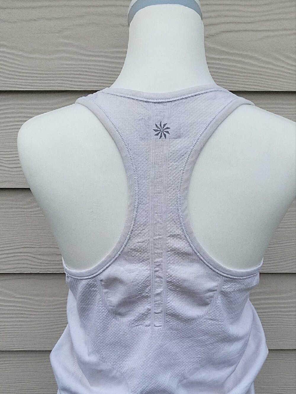 Athleta White Ruched Side Racerback Tank Top Size M Yoga - Picture 4 of 13
